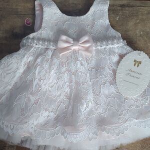 Pink Lace Baby Dress with Bow
